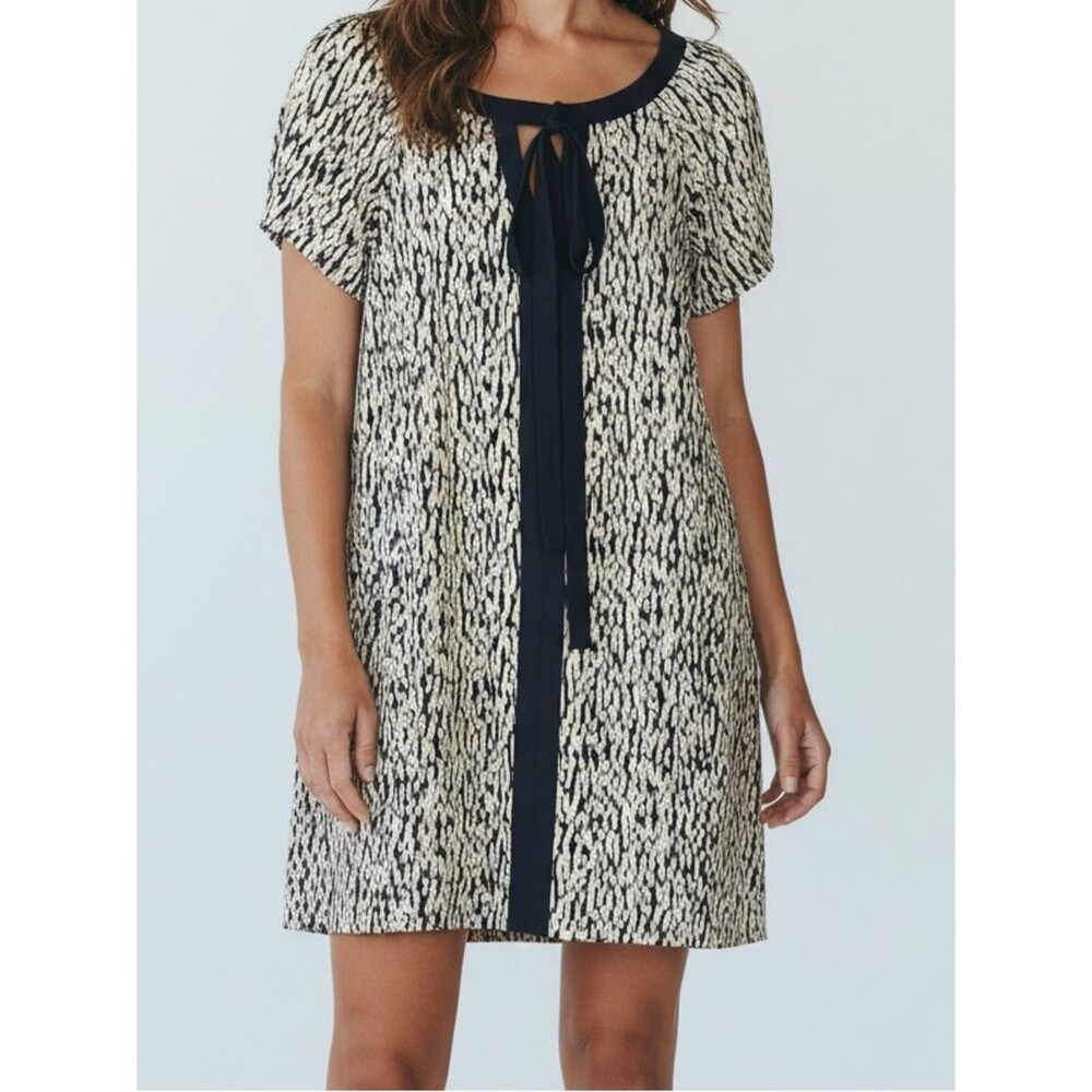 AX Armani Exchange Women's Geometric Print Dress in Black and Tan